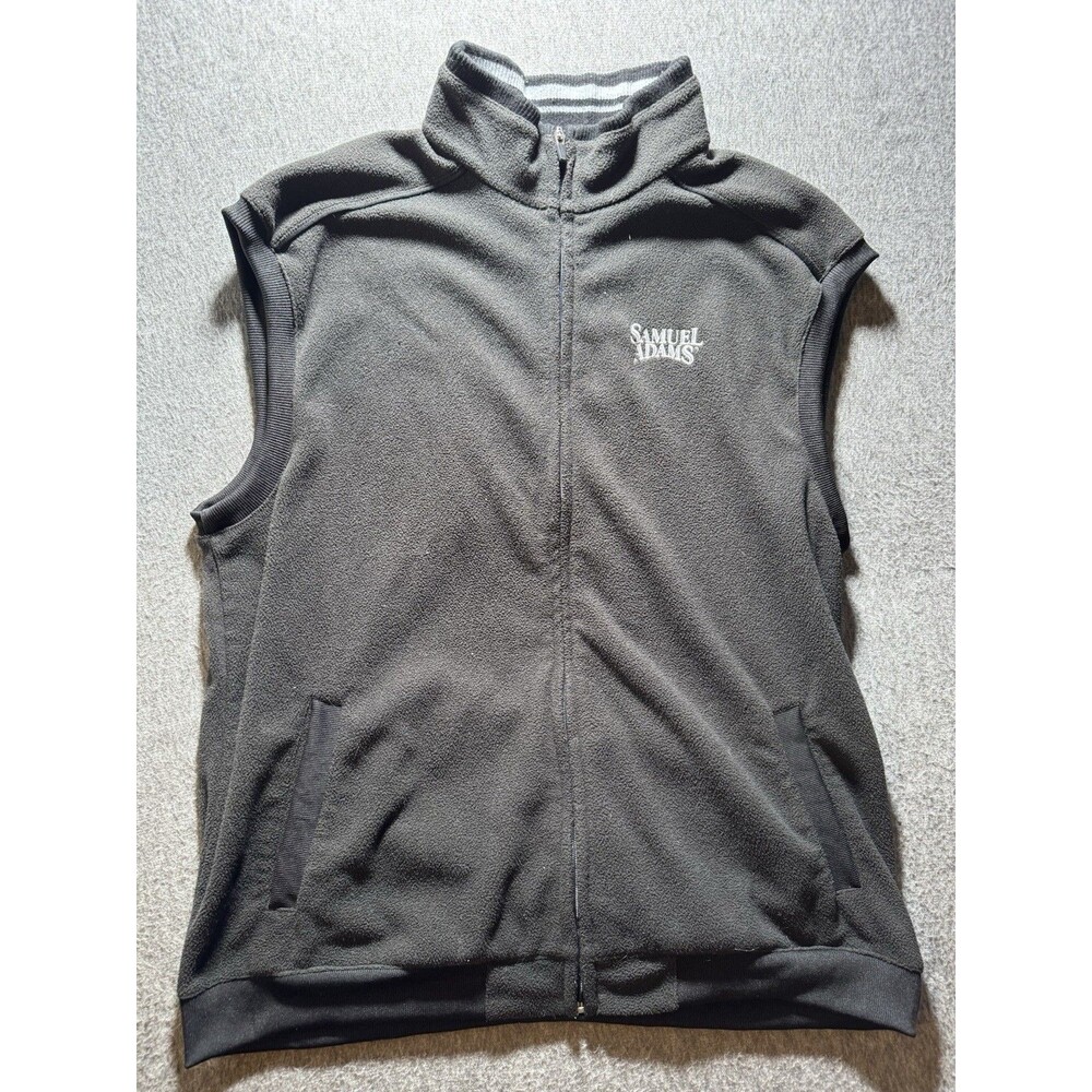 Samuel Adams Boston Beer Men’s Black Full zip Fleece Vest W/pockets XXL